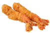 Prawns coated in golden breadcrumbs