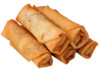 A stack of golden mini spring rolls