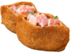 Inari tofu pockets filled with prawn mayonnaise salad
